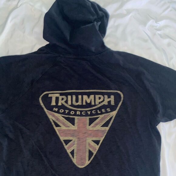 Triumph Motorcycles x Lucky Brand Henley Pullover Hoodie Mens Size XL - Picture 6 of 9
